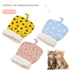 Lamb Plush Thickened Pocket New Winter Linen Sleeping Bag Cat Nest Cat Sleeping Bag Cartoon Sleeping Bag Cat Nest Winter Limited