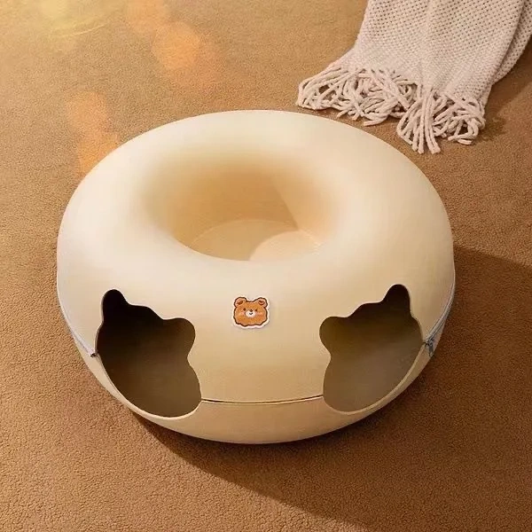 Felt cat bed Donut Pet Tunnel Nest Interactive Toys Dual-use Kitten Sports Equipment Cat Training Toy Cat House