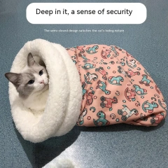 Lamb Plush Thickened Pocket New Winter Linen Sleeping Bag Cat Nest Cat Sleeping Bag Cartoon Sleeping Bag Cat Nest Winter Limited