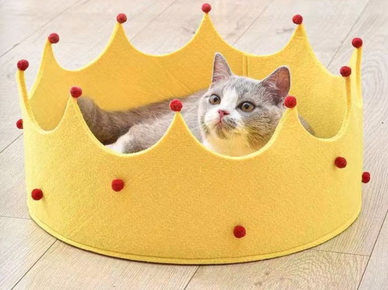 Felt pet bed, detachable, washable, foldable, breathable, portable cat bed