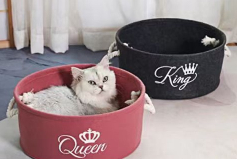 Felt pet bed, detachable, washable, foldable, breathable, portable cat bed
