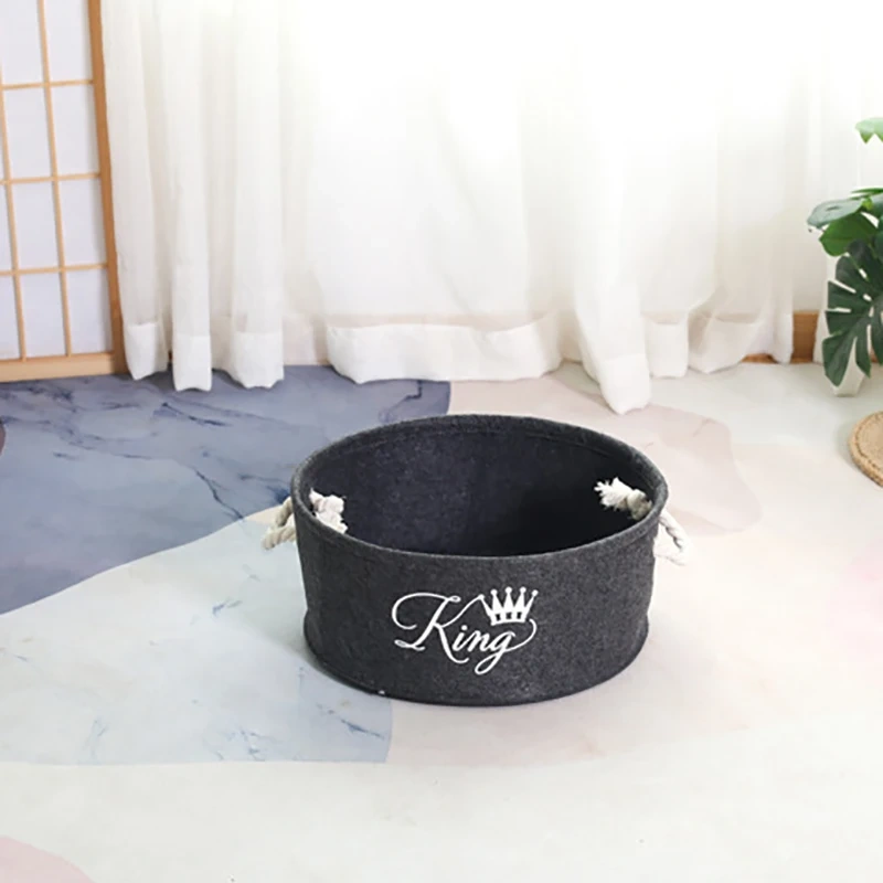Hot selling fashion Round Collapsible Felt Storage Box