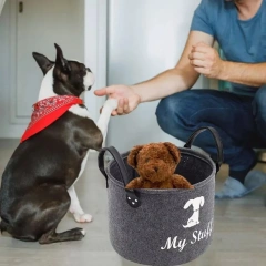 2024 New Pet Toy Storage Basket Bin Large Capacity Foldable Dog Cat Clothes Snacks- Sundries Box with Reinforced Pet Supplies