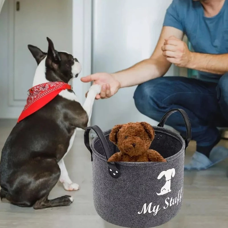 2024 New Pet Toy Storage Basket Bin Large Capacity Foldable Dog Cat Clothes Snacks- Sundries Box with Reinforced Pet Supplies