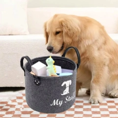 2024 New Pet Toy Storage Basket Bin Large Capacity Foldable Dog Cat Clothes Snacks- Sundries Box with Reinforced Pet Supplies