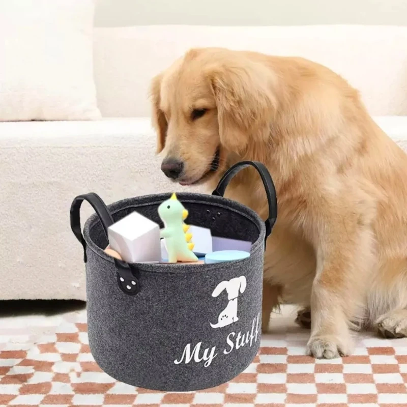 2024 New Pet Toy Storage Basket Bin Large Capacity Foldable Dog Cat Clothes Snacks- Sundries Box with Reinforced Pet Supplies