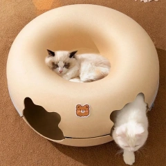 Felt cat bed Donut Pet Tunnel Nest Interactive Toys Dual-use Kitten Sports Equipment Cat Training Toy Cat House