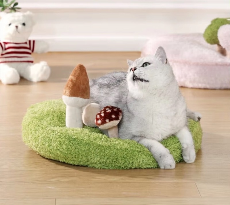 Cat Bed Mats Soft Cotton Meadow Shaped Kitten Cat Puppy Dog Bed Mat Sleep Blanket Home Pets Double Sided Pad Floor Rugs Washable