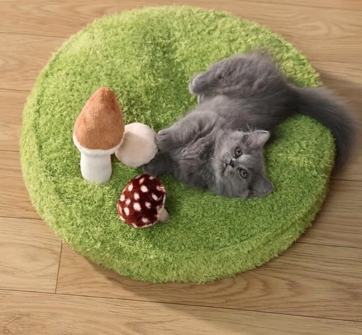 Cat Bed Mats Soft Cotton Meadow Shaped Kitten Cat Puppy Dog Bed Mat Sleep Blanket Home Pets Double Sided Pad Floor Rugs Washable