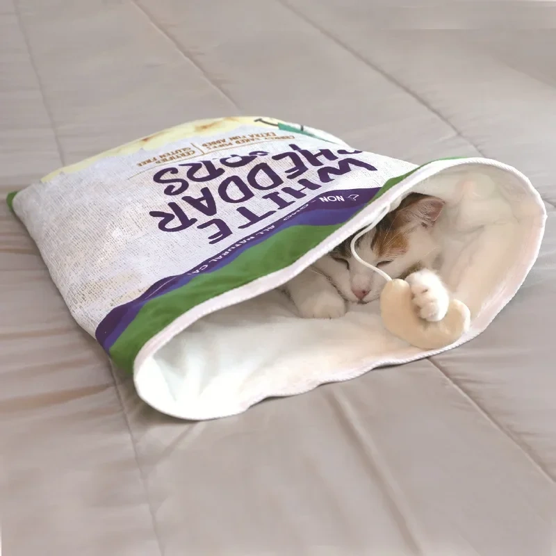 Cat Bed Autumn and Winter Removable Warm Cat Sleeping Bag Deep Sleep Pet Dog Bed House Cats Nest Cushion Dog Bed  Cat House