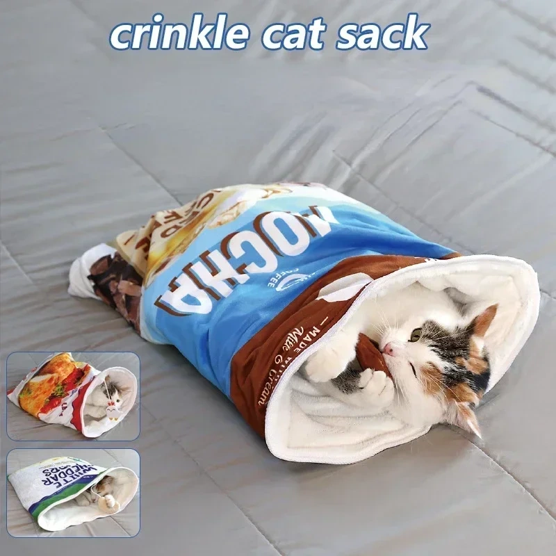 Cat Bed Autumn and Winter Removable Warm Cat Sleeping Bag Deep Sleep Pet Dog Bed House Cats Nest Cushion Dog Bed  Cat House