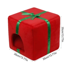 Christmas Dog Cat Bed House Christmas Tree Shape Pet Cat Home Warm Sleeping Nest Dog Cat Soft Warm Removable Kennel Pet Supplies