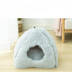 Long Haired High-quality Sponge Triangular Nest Cat Nest Winter Warm Closed Cat Bed Pet Nest Deep Sleep Cat House Dog Nest