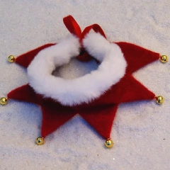 Christmas Holiday Dress Up Bibs for Pet | Cat Accessories Xmas Red Green Plush Scarf with Bell Cute New Year Necklace Costume