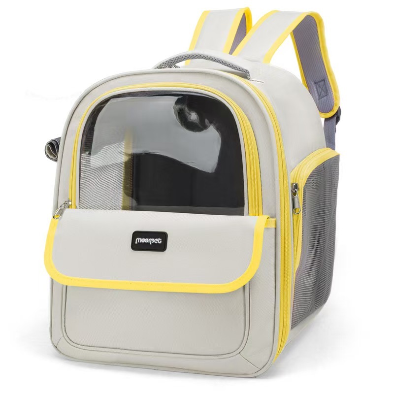 New Portable Pet Carriers Breathable Mesh Dog Backpack Foldable Large Capacity Cat Carrying Bag Outdoor Travel Pet Supplies