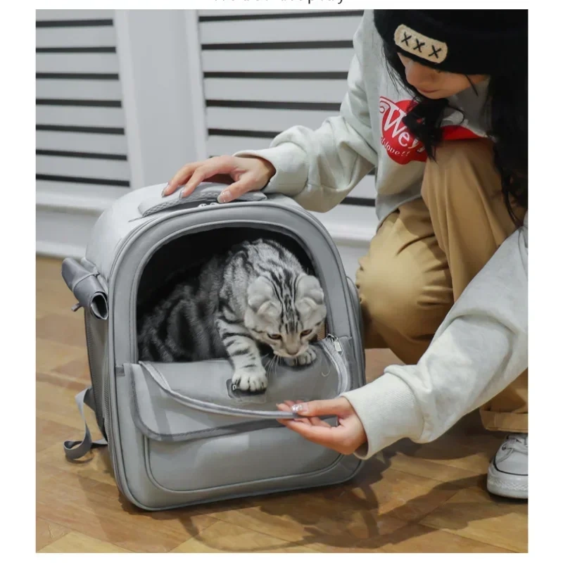 JBTP New Portable Pet Carriers Breathable Mesh Dog Backpack Foldable Large Capacity Cat Carrying Bag Outdoor Travel Pet Supplies