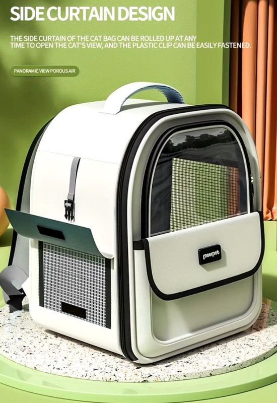 New Portable Pet Carriers Breathable Mesh Dog Backpack Foldable Large Capacity Cat Carrying Bag Outdoor Travel Pet Supplies