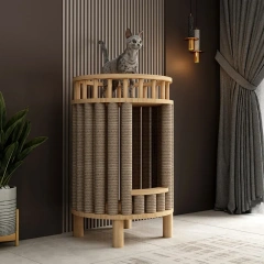 Wooden Cats Lair Scratchers Tree Claw Beds and Furniture Scratching Post Toys Cat Supplies Accessories Hiding House for Cat