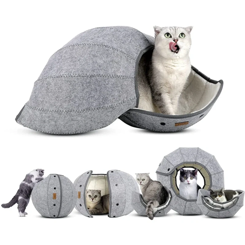 Circular Cat Tunnel, Nest, Cat Bed, Ball Interactive, Multifunctional, Collapsible, Breathable, Pet Supplies