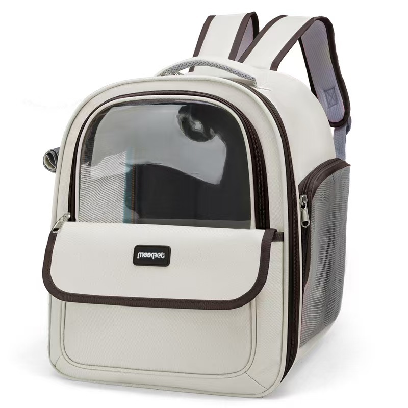 New Portable Pet Carriers Breathable Mesh Dog Backpack Foldable Large Capacity Cat Carrying Bag Outdoor Travel Pet Supplies
