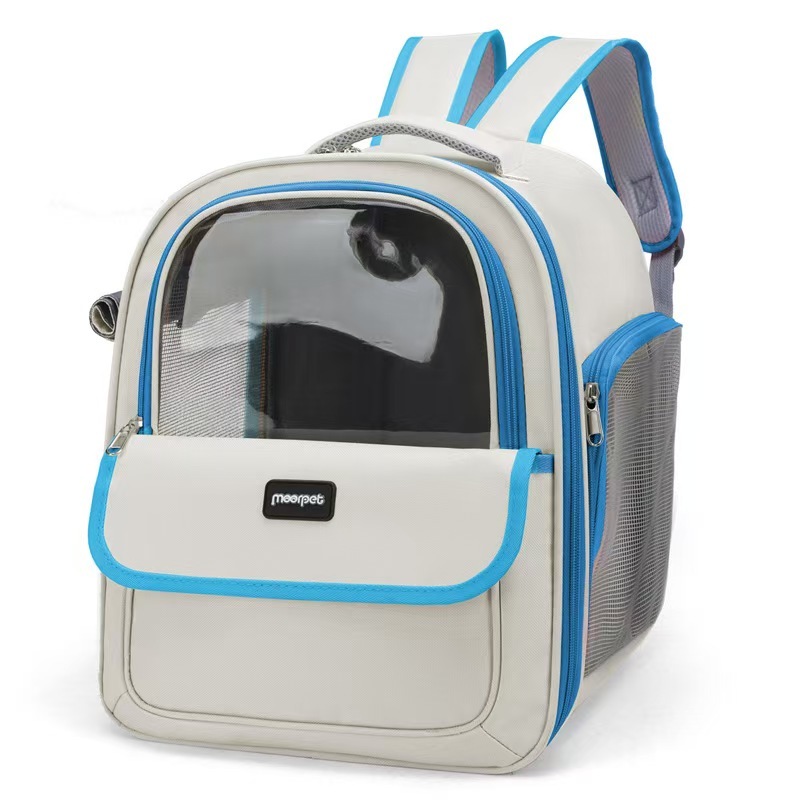 New Portable Pet Carriers Breathable Mesh Dog Backpack Foldable Large Capacity Cat Carrying Bag Outdoor Travel Pet Supplies
