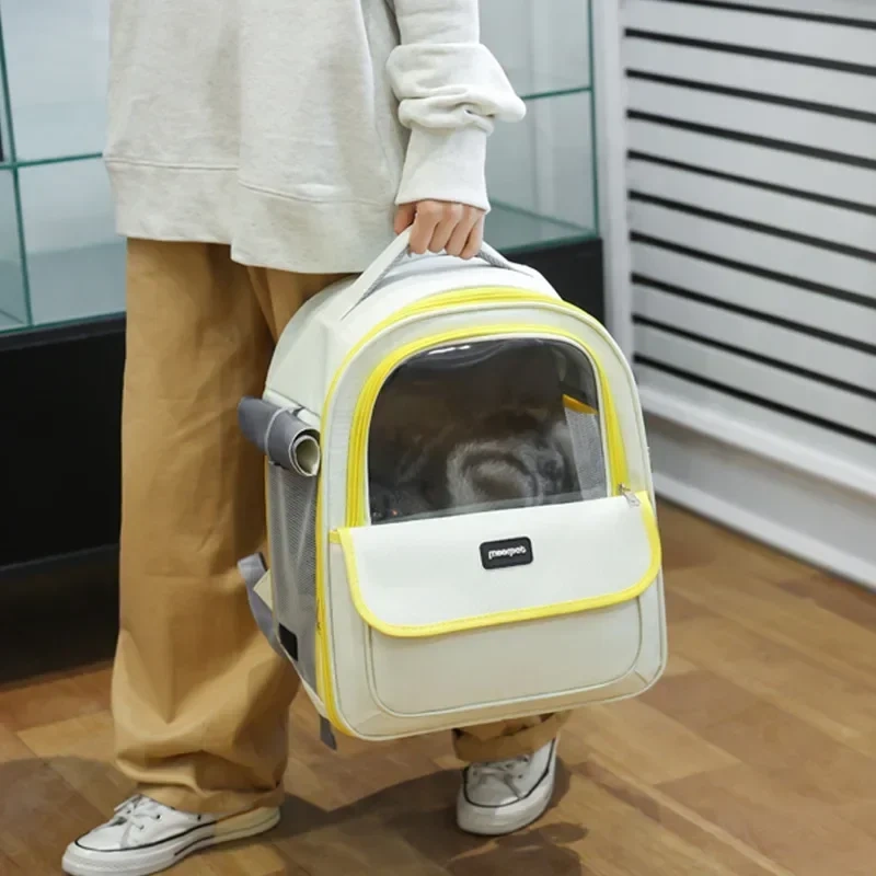 JBTP New Portable Pet Carriers Breathable Mesh Dog Backpack Foldable Large Capacity Cat Carrying Bag Outdoor Travel Pet Supplies