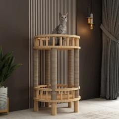 Wooden Cats Lair Scratchers Tree Claw Beds and Furniture Scratching Post Toys Cat Supplies Accessories Hiding House for Cat