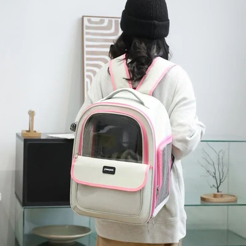 JBTP New Portable Pet Carriers Breathable Mesh Dog Backpack Foldable Large Capacity Cat Carrying Bag Outdoor Travel Pet Supplies