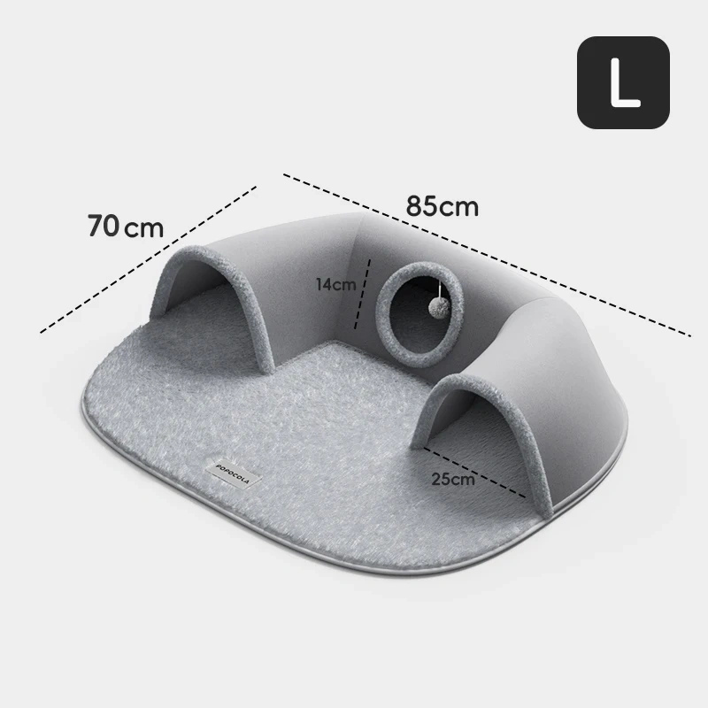 Comfy Cat Mat with Playful Tunnel, Furry Blanket for Extra Warmth and Snuggly Feeling