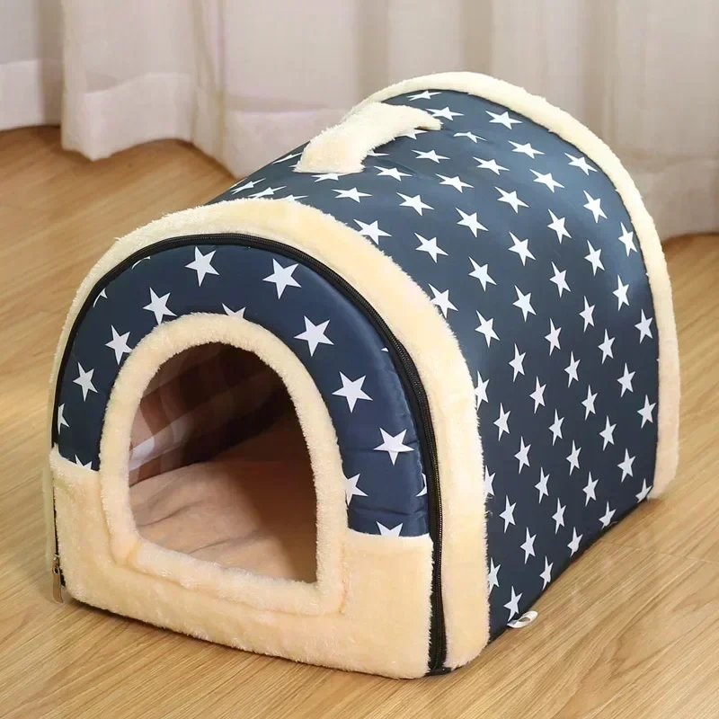 Foldable Dog House Kennel Bed Mat for Small Medium Dogs Cats Winter Warm Cat Bed Nest Pet Products Basket Pets Puppy Cave Sofa