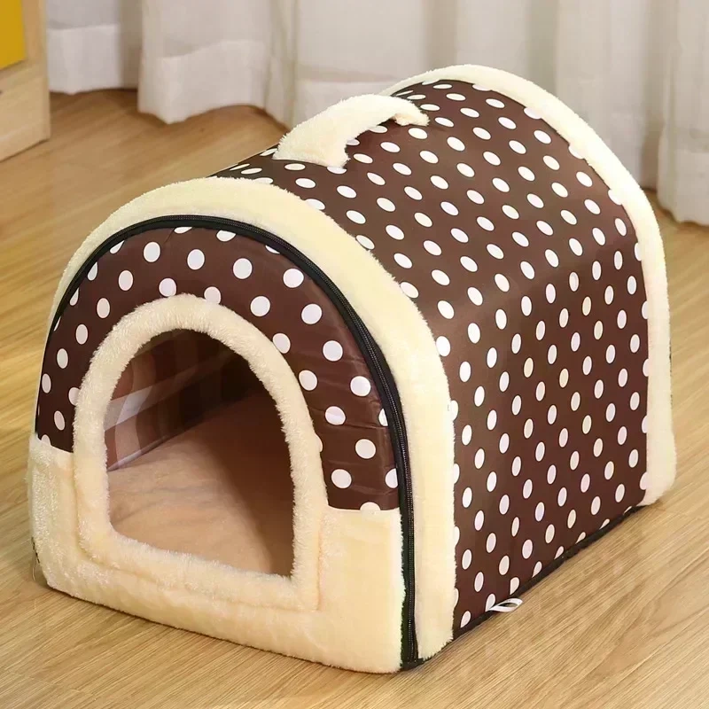 Foldable Dog House Kennel Bed Mat for Small Medium Dogs Cats Winter Warm Cat Bed Nest Pet Products Basket Pets Puppy Cave Sofa