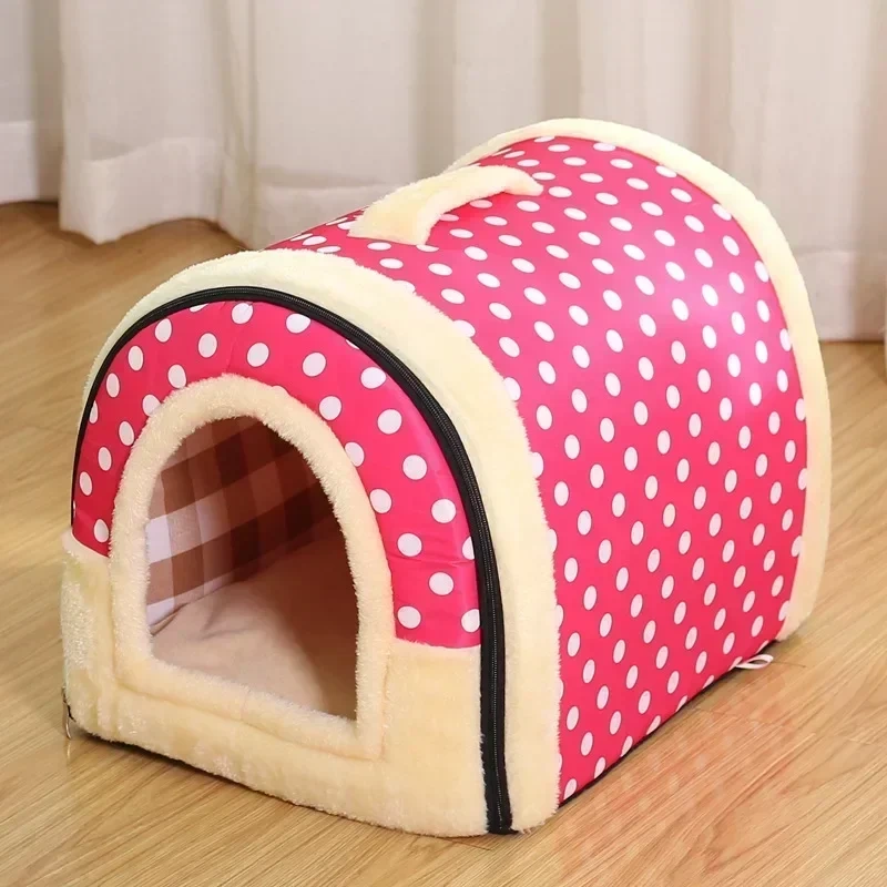 Foldable Dog House Kennel Bed Mat for Small Medium Dogs Cats Winter Warm Cat Bed Nest Pet Products Basket Pets Puppy Cave Sofa