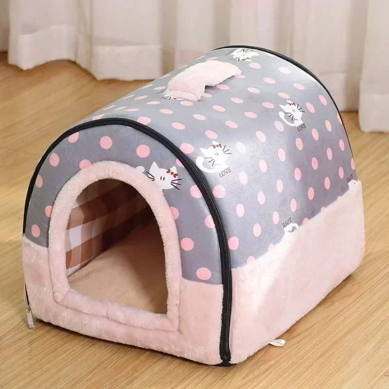 Foldable Dog House Kennel Bed Mat for Small Medium Dogs Cats Winter Warm Cat Bed Nest Pet Products Basket Pets Puppy Cave Sofa