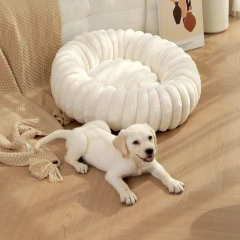 New Pet Dog Nests Winter Thickened Warm Circular Rabbit Plush Dog Nests Home Cat and Dog Mattresses Pet Sleeping Accessories