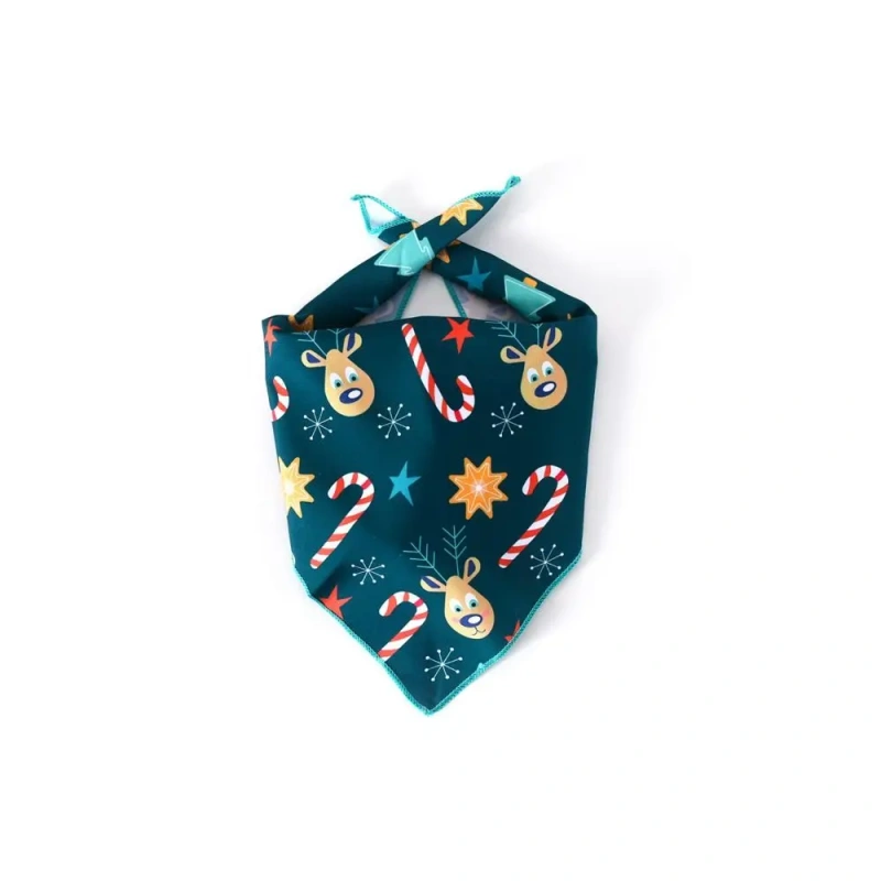 2Pcs Cute Kitten Dress Up Accessories Christmas Tree Bat Triangle Scarf Cat Christmas Bib Hat Set Santa Claus Felt Dog Headwear