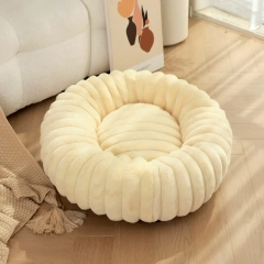 New Pet Dog Nests Winter Thickened Warm Circular Rabbit Plush Dog Nests Home Cat and Dog Mattresses Pet Sleeping Accessories