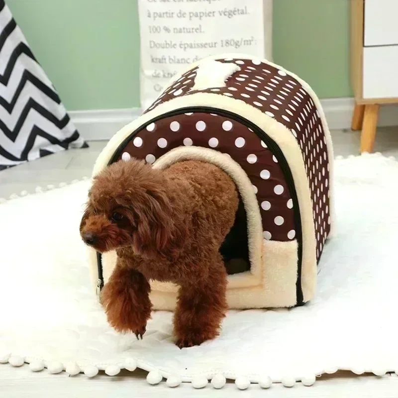 Foldable Dog House Kennel Bed Mat for Small Medium Dogs Cats Winter Warm Cat Bed Nest Pet Products Basket Pets Puppy Cave Sofa