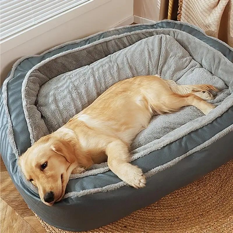 New Large Warm Deep Sleeping Bed Orthopedic Dog Bed Anti Collapse Plush Removable And Washable Double Sides Cushion