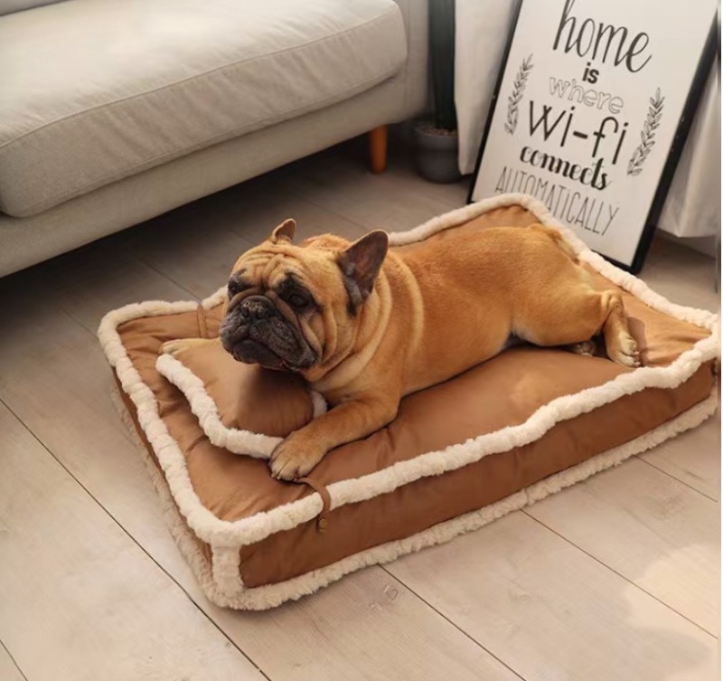 Imitation leather fabric dog mat removable and washable winter warm nest