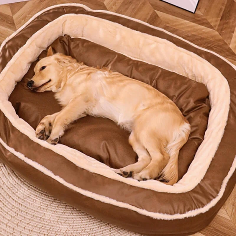 New Large Warm Deep Sleeping Bed Orthopedic Dog Bed Anti Collapse Plush Removable And Washable Double Sides Cushion