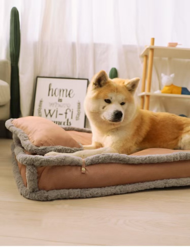Imitation leather fabric dog mat removable and washable winter warm nest
