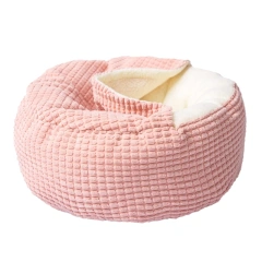Super Soft Pet Dog Cat Cave Bed House Deep Sleep Winter Round Sleeping Kennel Cushion for Small Medium Dogs