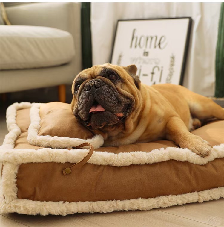 Imitation leather fabric dog mat removable and washable winter warm nest