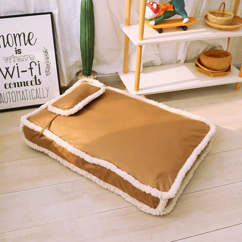 Imitation leather fabric dog mat removable and washable winter warm nest