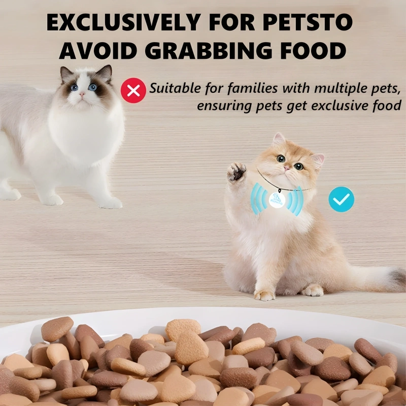 Automatic Cat Feeder Anti-snatch Chip Recognition Sensor Smart Feeder Sound Record Fresh-keeping Dust-proof Pet Food Dispenser