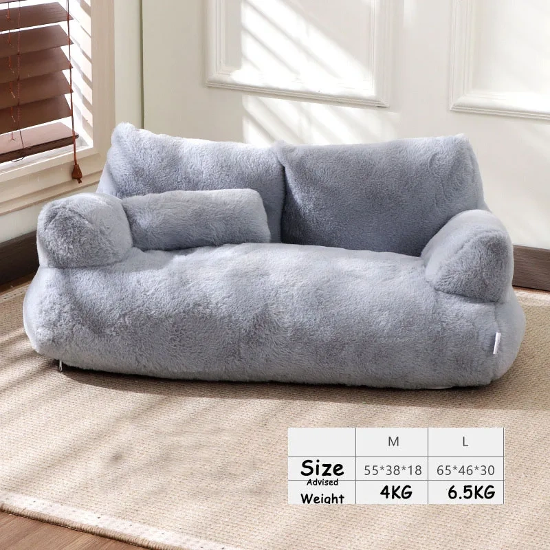 Cat Sofa Bed Pets Nest Comfortable Washable Non-slip Dog Plush Soft Sofa Cushion Removed Winter Warm Cat Bed Sofas Pet Supplies
