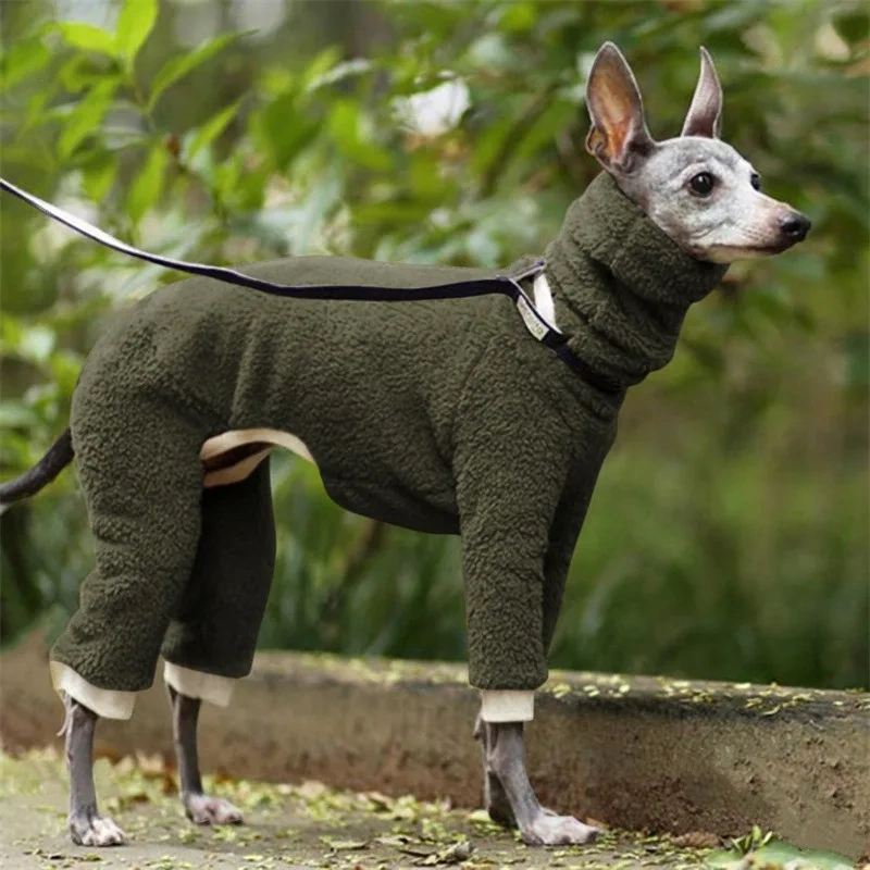 Suits Large Soft Puppy Clothes Loose Four Legged Thick Dogs High Greyhound Neck Warm Italian Winter Onesies For Dogs Clothes