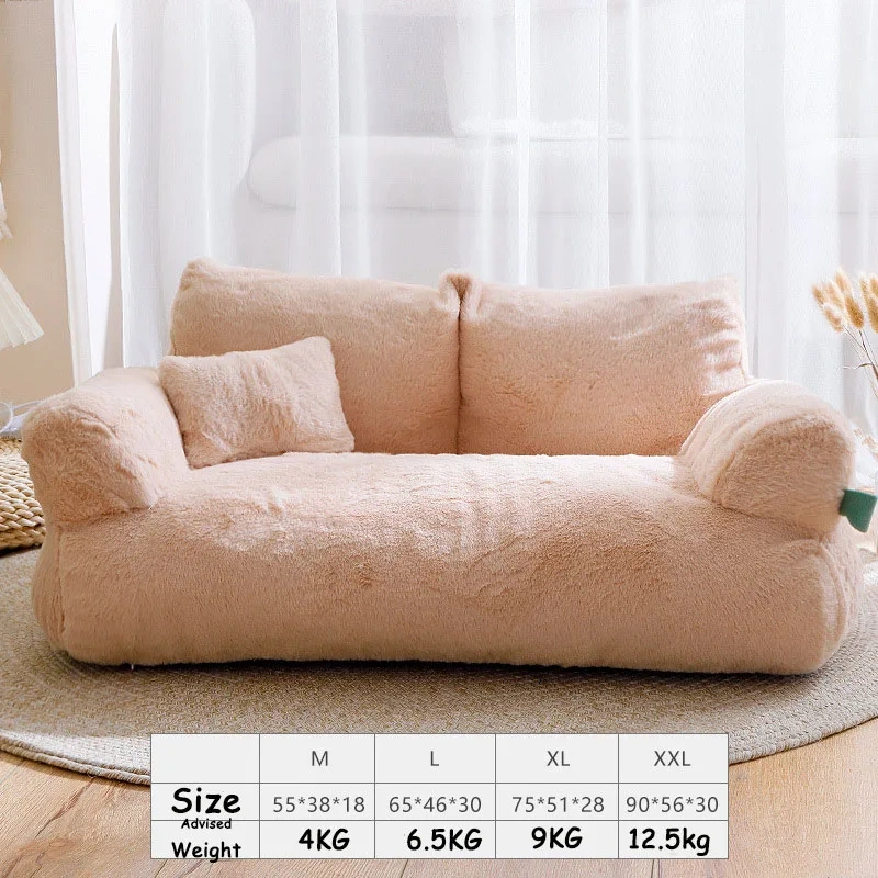 Cat Sofa Bed Pets Nest Comfortable Washable Non-slip Dog Plush Soft Sofa Cushion Removed Winter Warm Cat Bed Sofas Pet Supplies