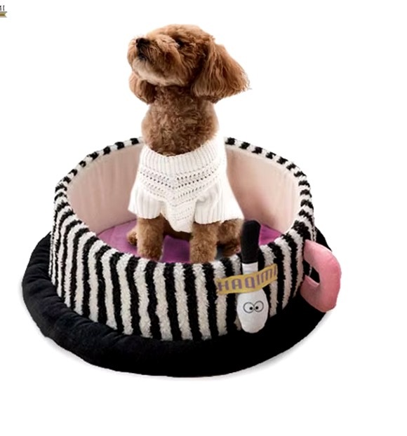 Hot Round Cat Nest In The Shape Of Cute Coffee Cup Soft Thick Bed Interior Sleeping Warm Comfortable High Quality Kennel