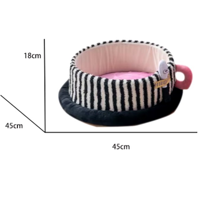 Hot Round Cat Nest In The Shape Of Cute Coffee Cup Soft Thick Bed Interior Sleeping Warm Comfortable High Quality Kennel